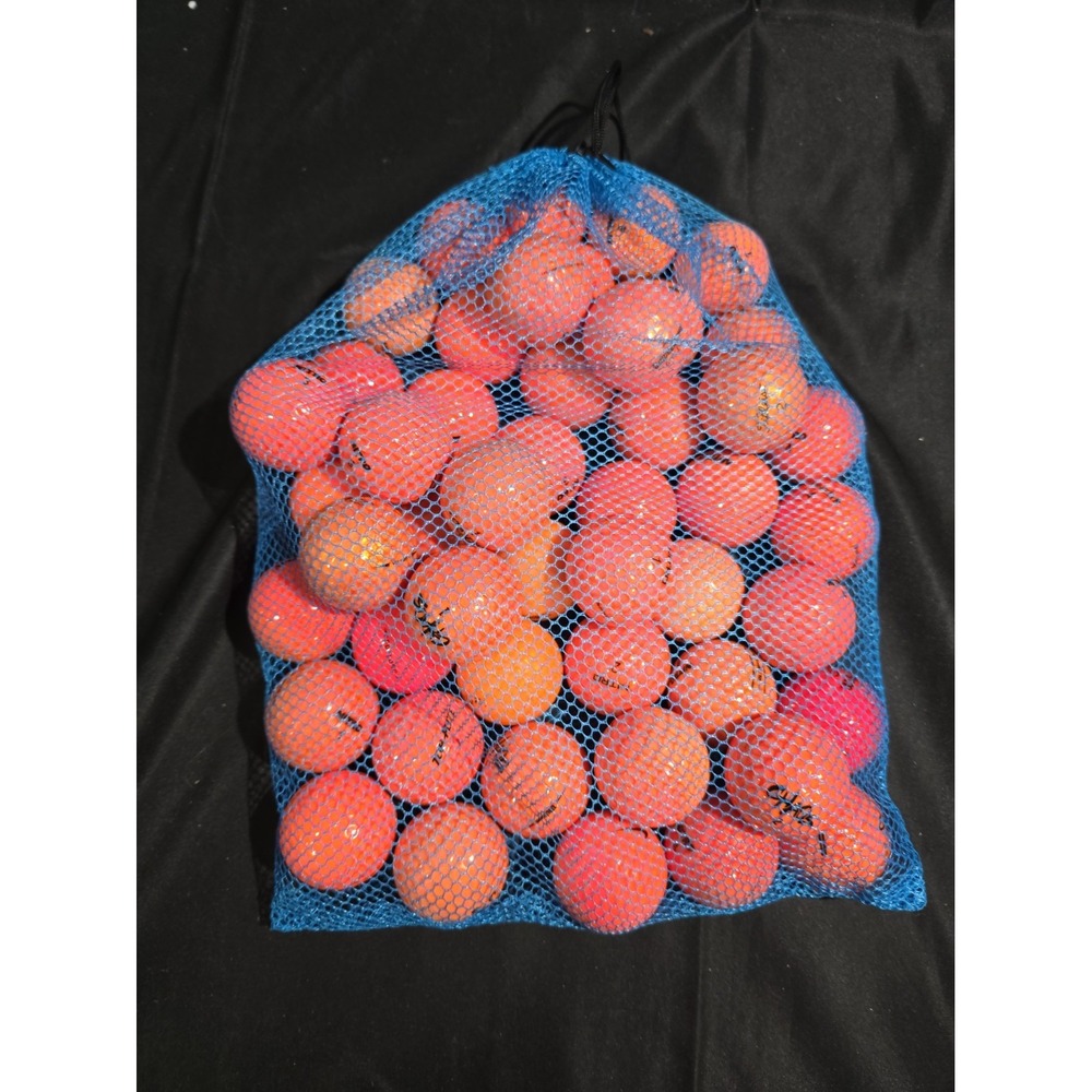 Lot of 45 Orange Used Golf Balls in Mesh Bag Practice Training Set